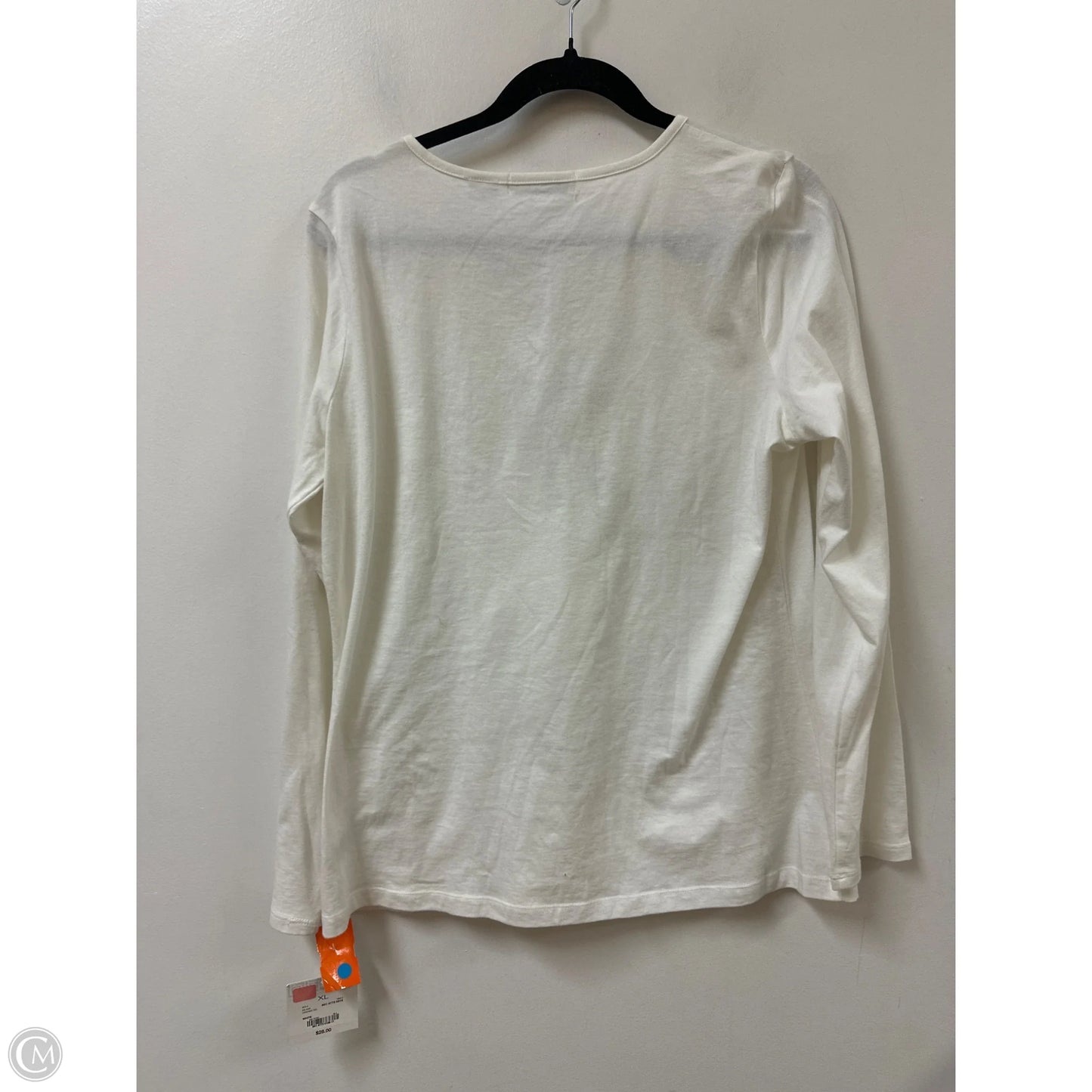 Top Long Sleeve By Liz Claiborne In White, Size: Xl