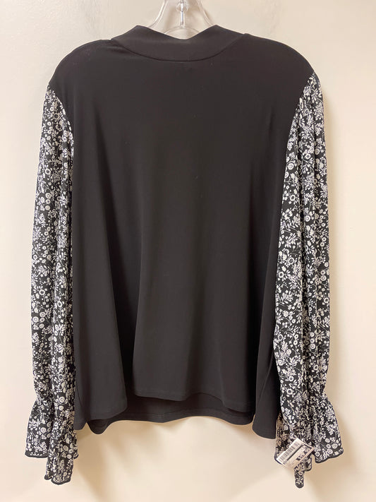 Top Long Sleeve By Cece In Black, Size: 2x