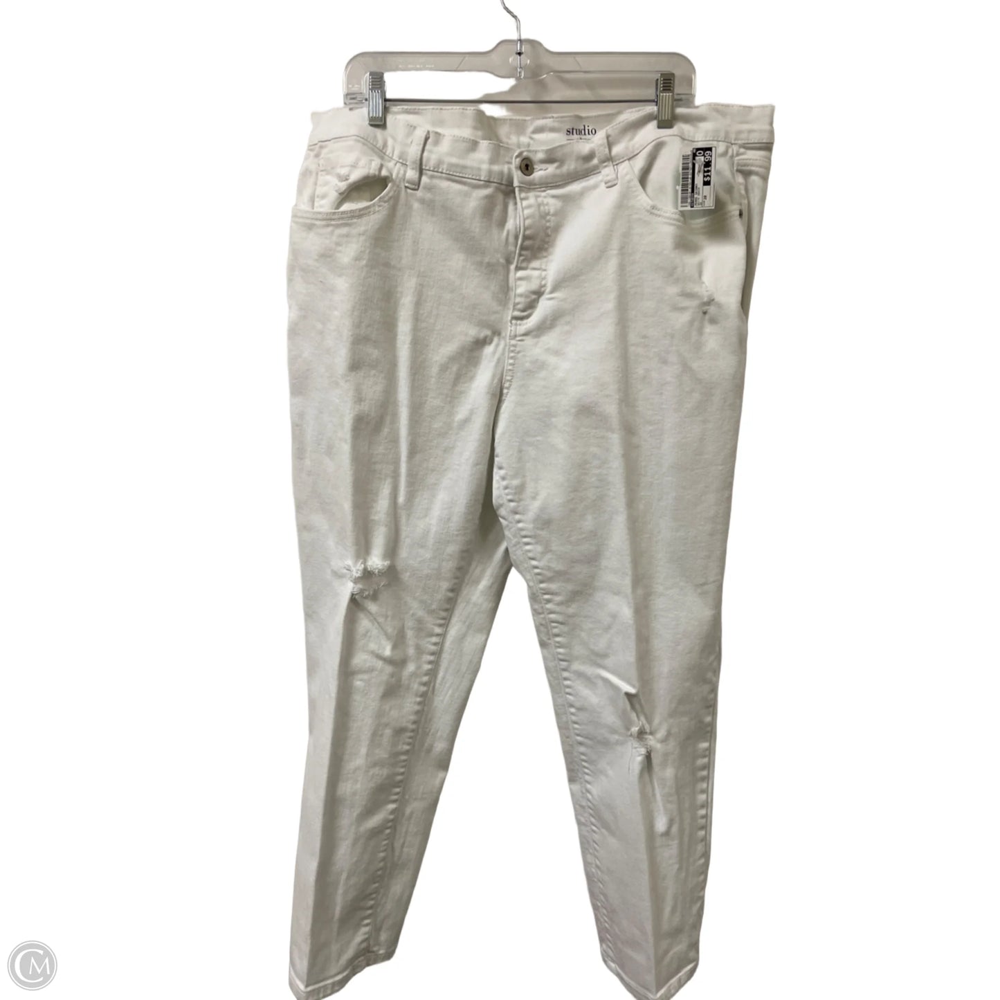 Jeans Skinny By Studio In White Denim, Size: 20