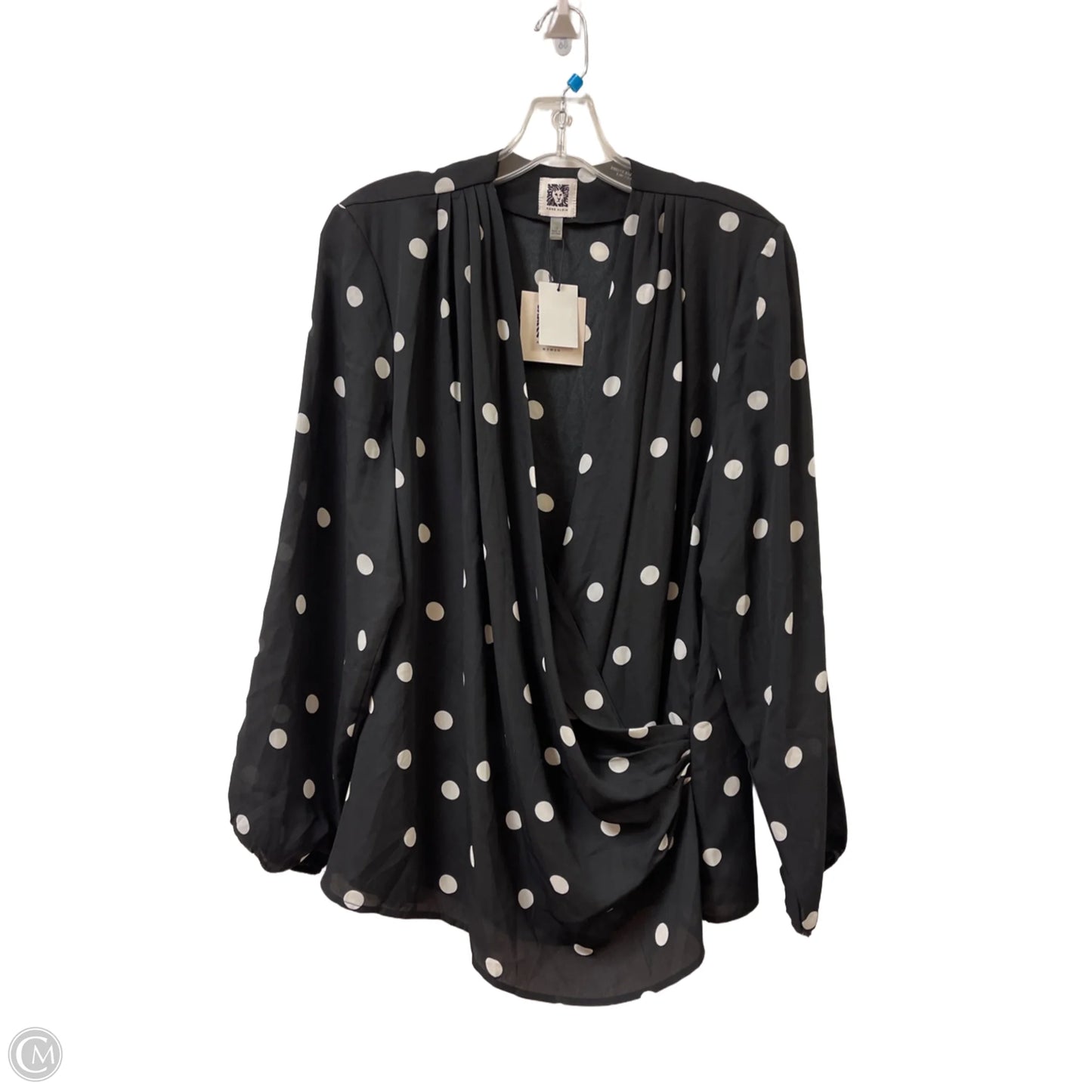 Top Long Sleeve By Anne Klein In Black, Size: 1x