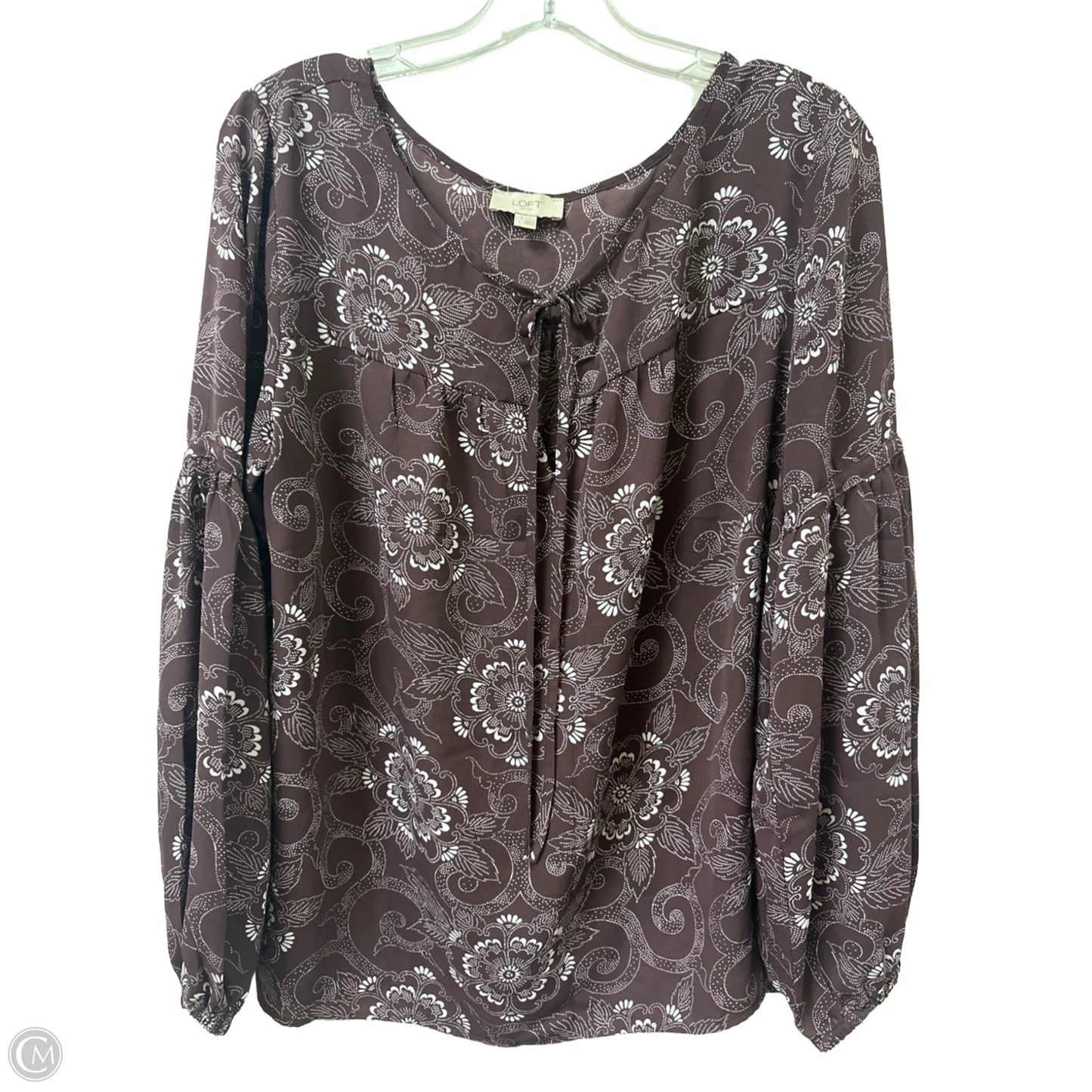 Top Long Sleeve By Loft In Paisley Print, Size: L