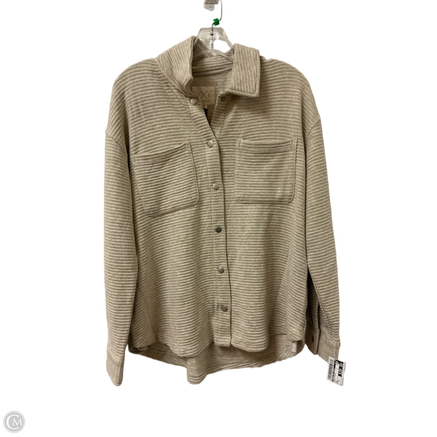 Jacket Shirt By Thread And Supply In Tan, Size: M