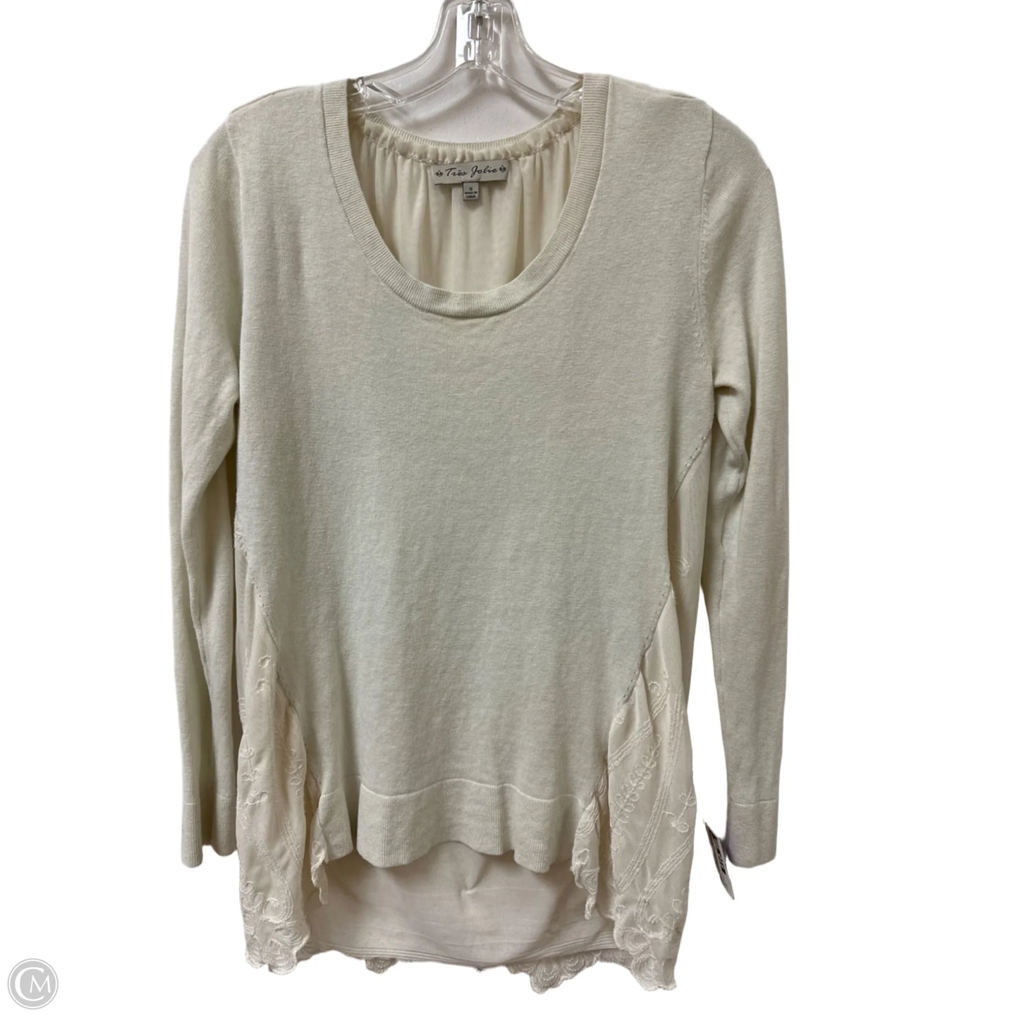 Top Long Sleeve By Clothes Mentor In Cream, Size: S
