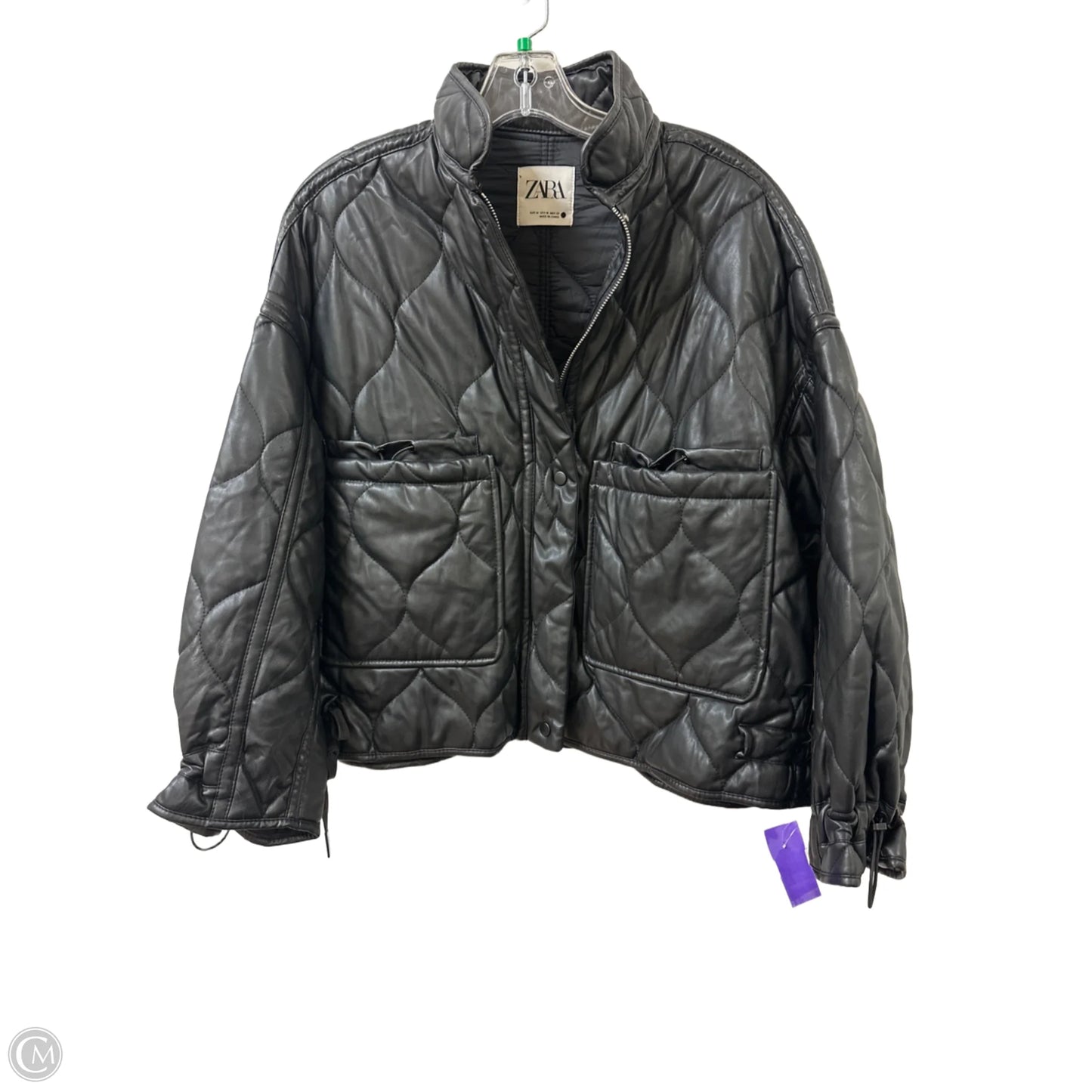 Coat Puffer & Quilted By Zara In Black, Size: M
