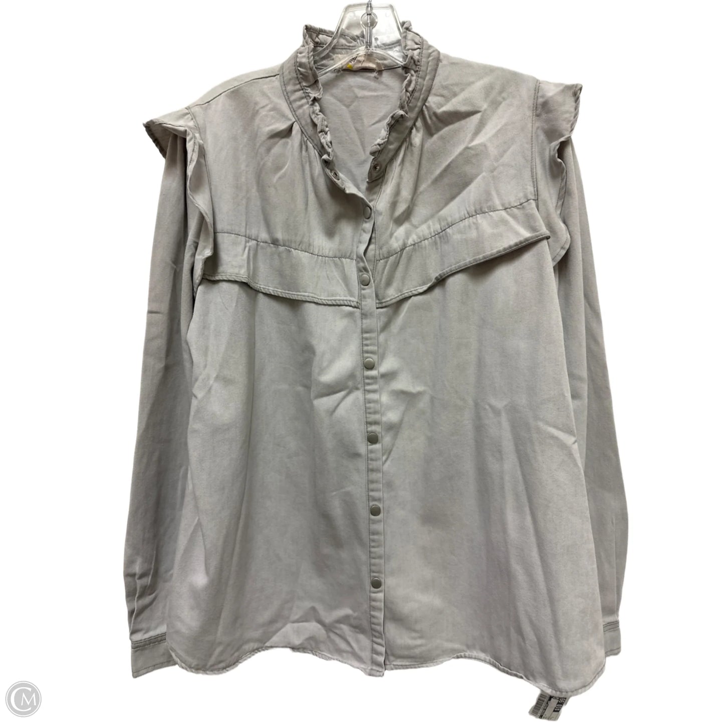 Top Long Sleeve By Clothes Mentor In Grey, Size: L