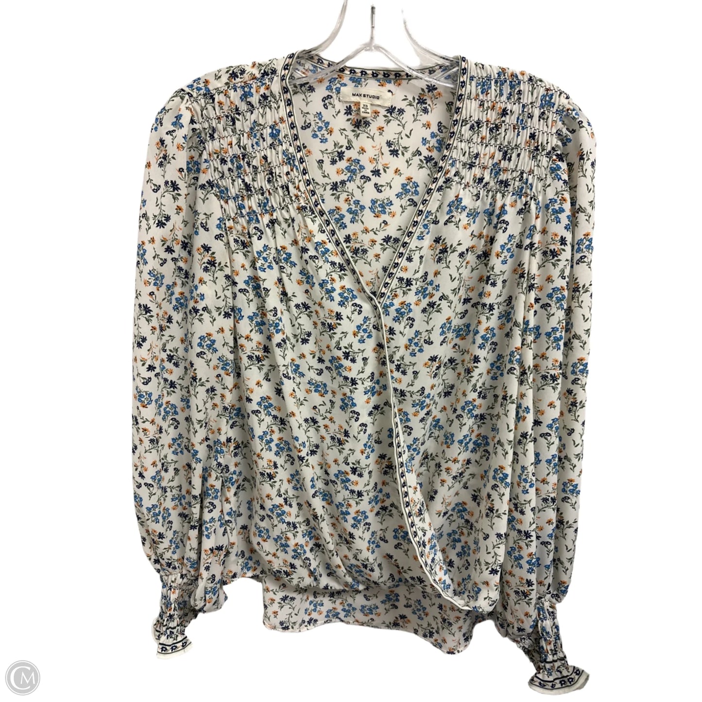 Top Long Sleeve By Max Studio In White, Size: Xs