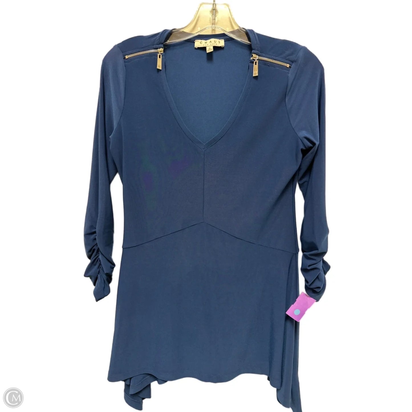 Tunic Long Sleeve By Chaus In Navy, Size: S