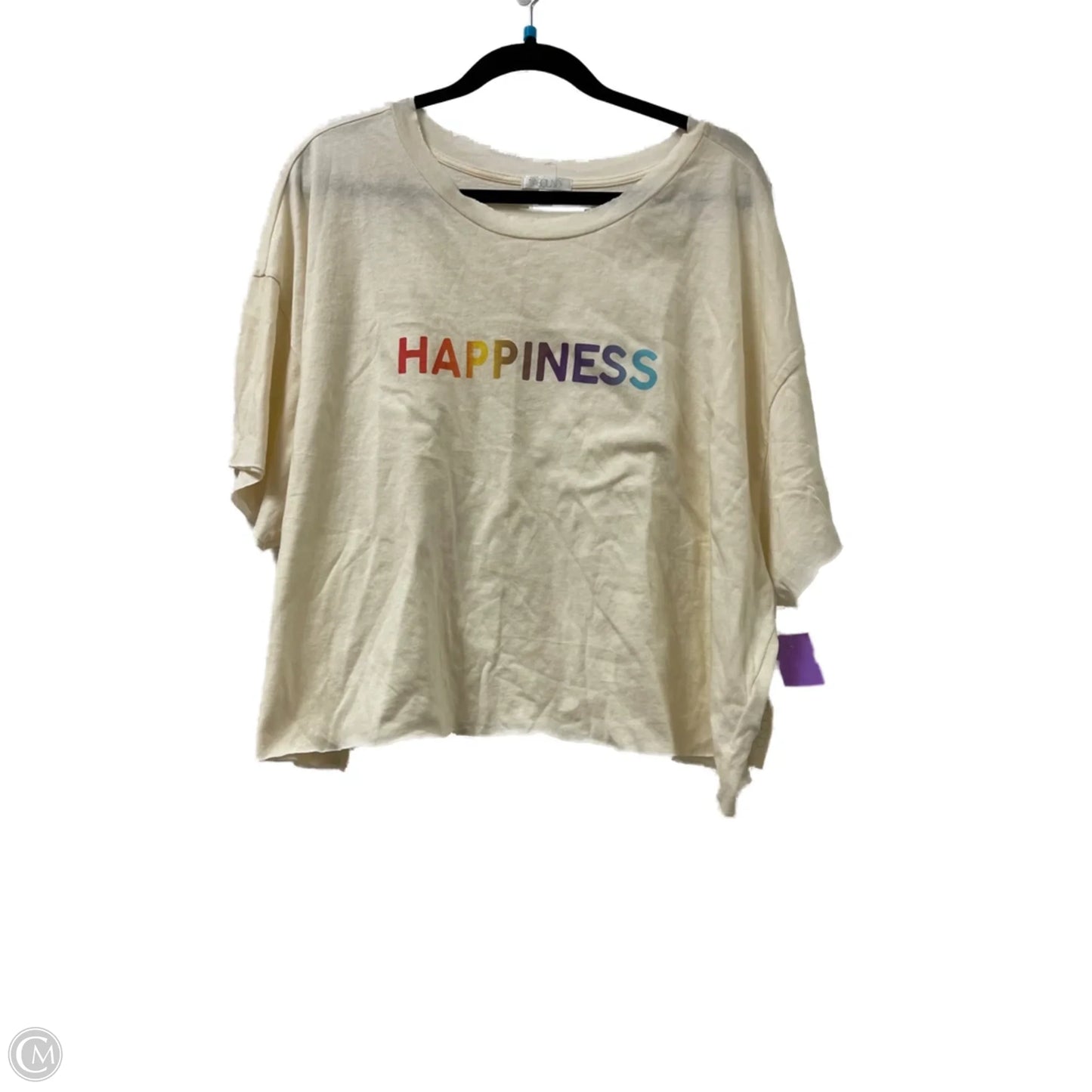 Top Short Sleeve By Abound In Cream, Size: M