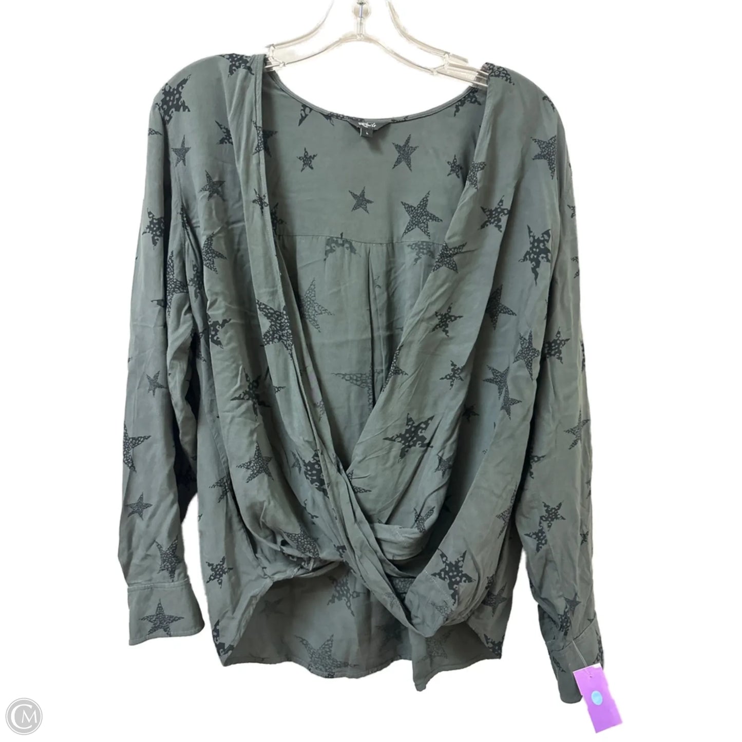 Top Long Sleeve By Rails In Grey, Size: L