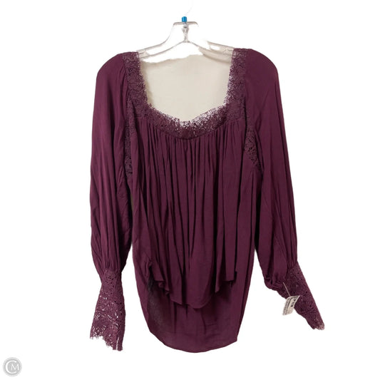 Top Long Sleeve By Free People In Purple, Size: S