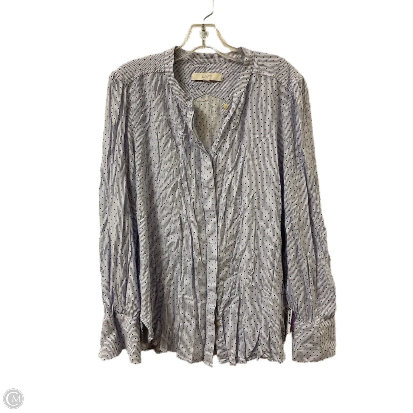 Blouse Long Sleeve By Loft In Blue, Size: M