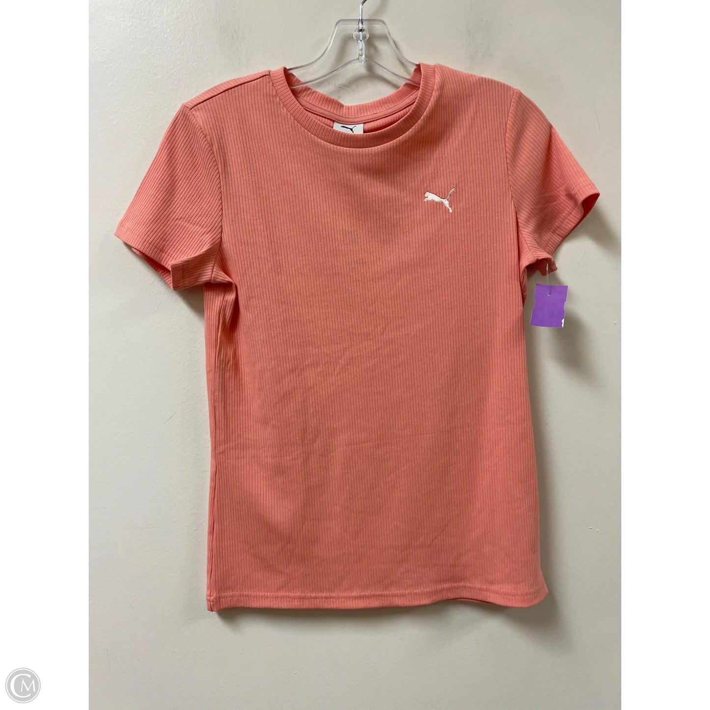 Athletic Top Short Sleeve By Puma In Peach, Size: S