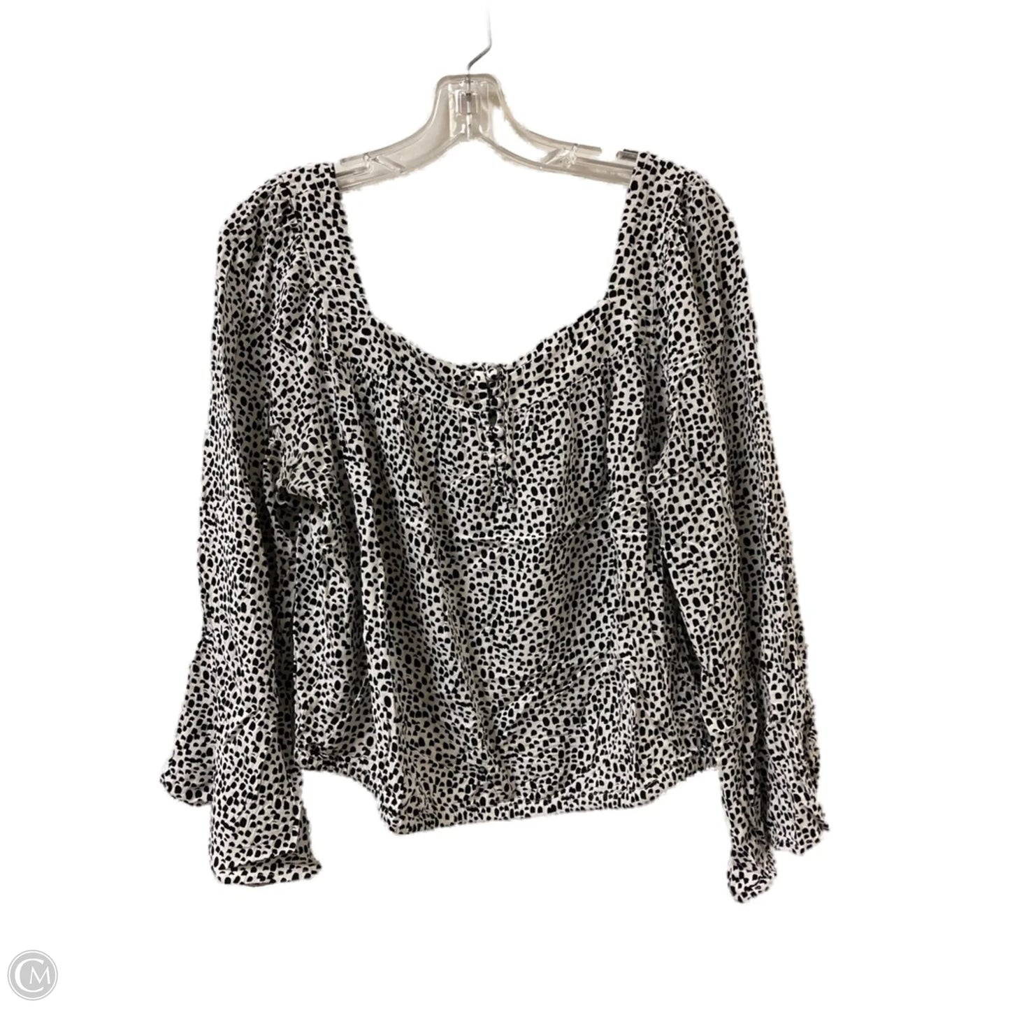 Top Long Sleeve By Express In Black & White, Size: L