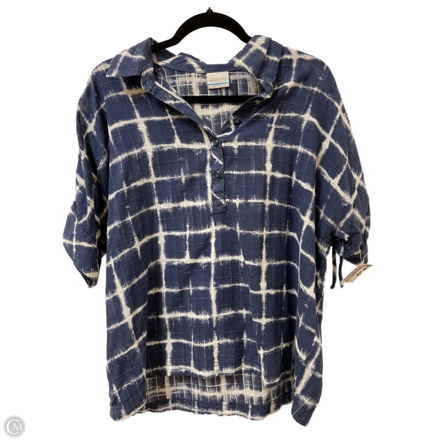 Top Short Sleeve By Columbia In Navy, Size: L