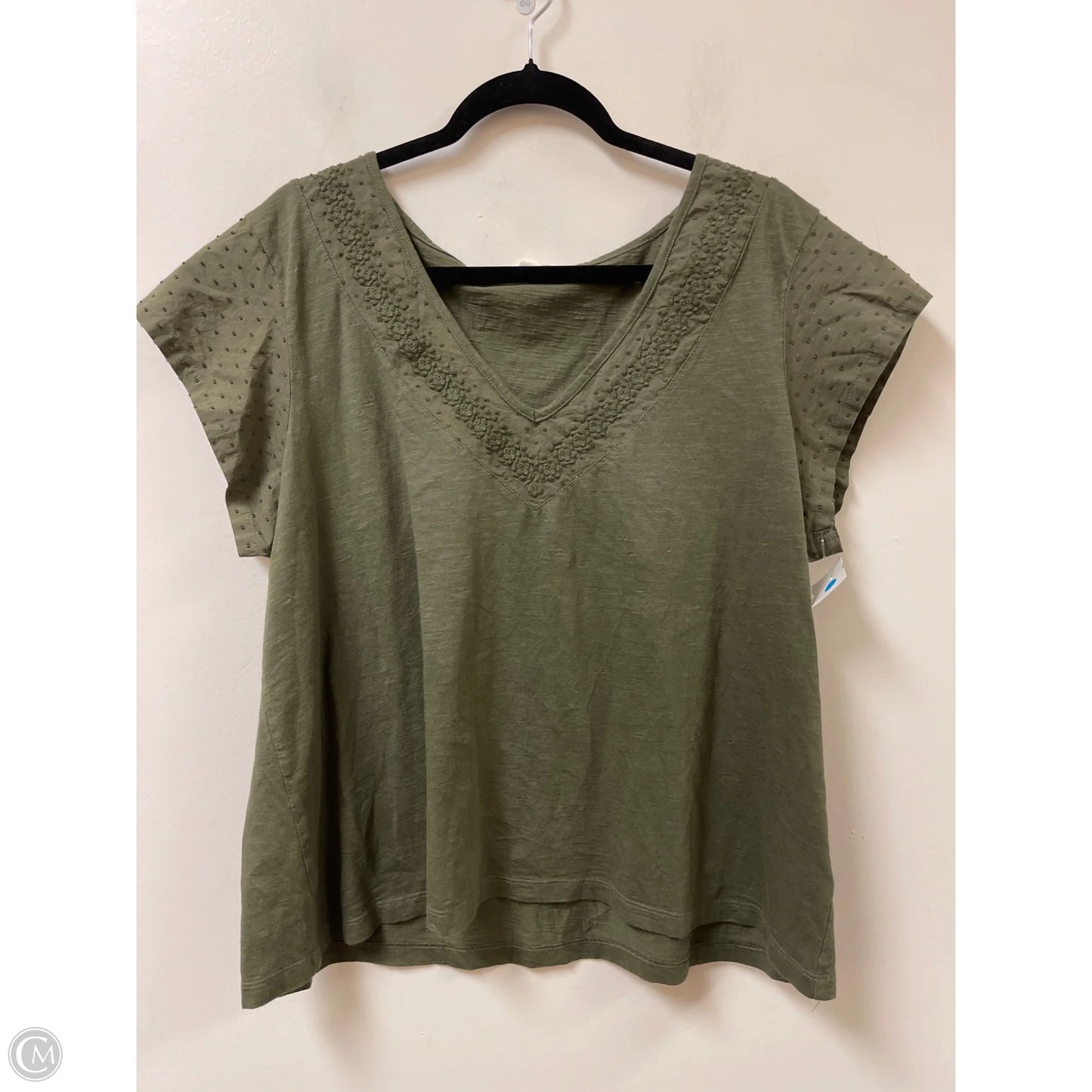 Top Short Sleeve By Caslon In Green, Size: Xl