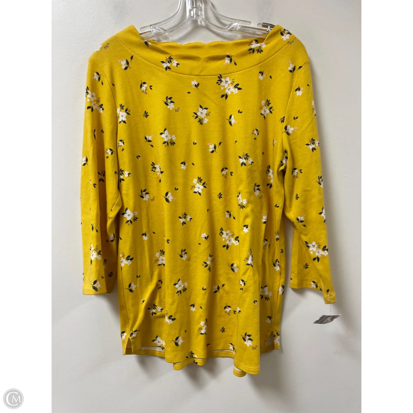Top Long Sleeve By Croft And Barrow In Yellow, Size: L