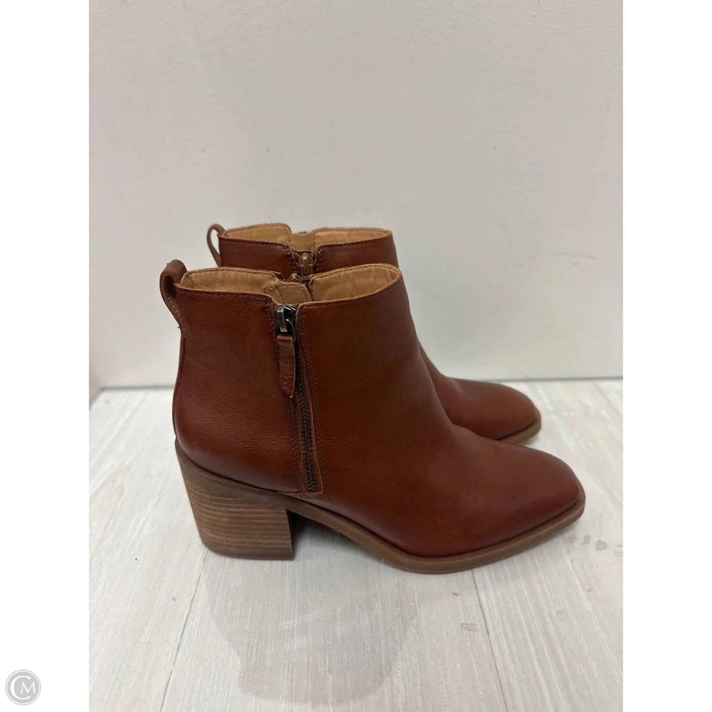 Boots Ankle Heels By Crown Vintage In Bronze, Size: 10