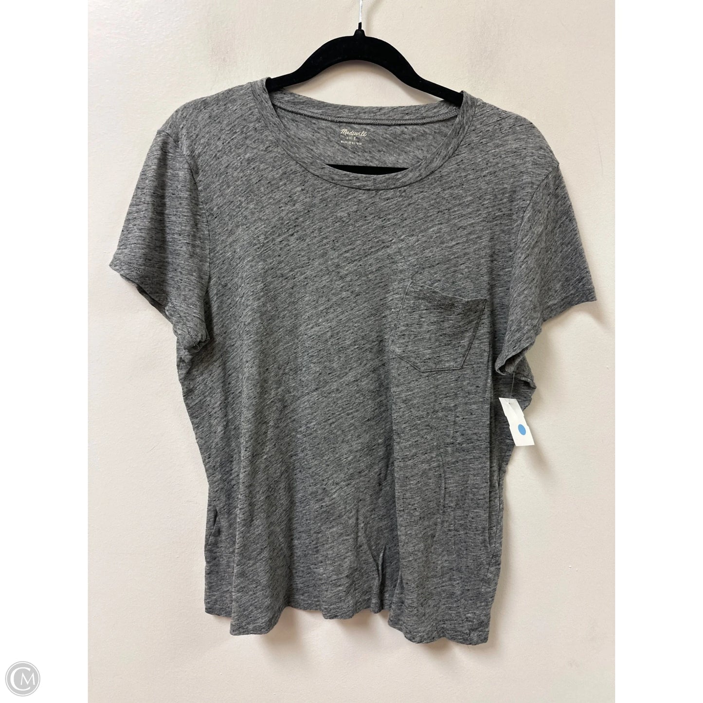Top Short Sleeve Basic By Madewell In Grey, Size: L