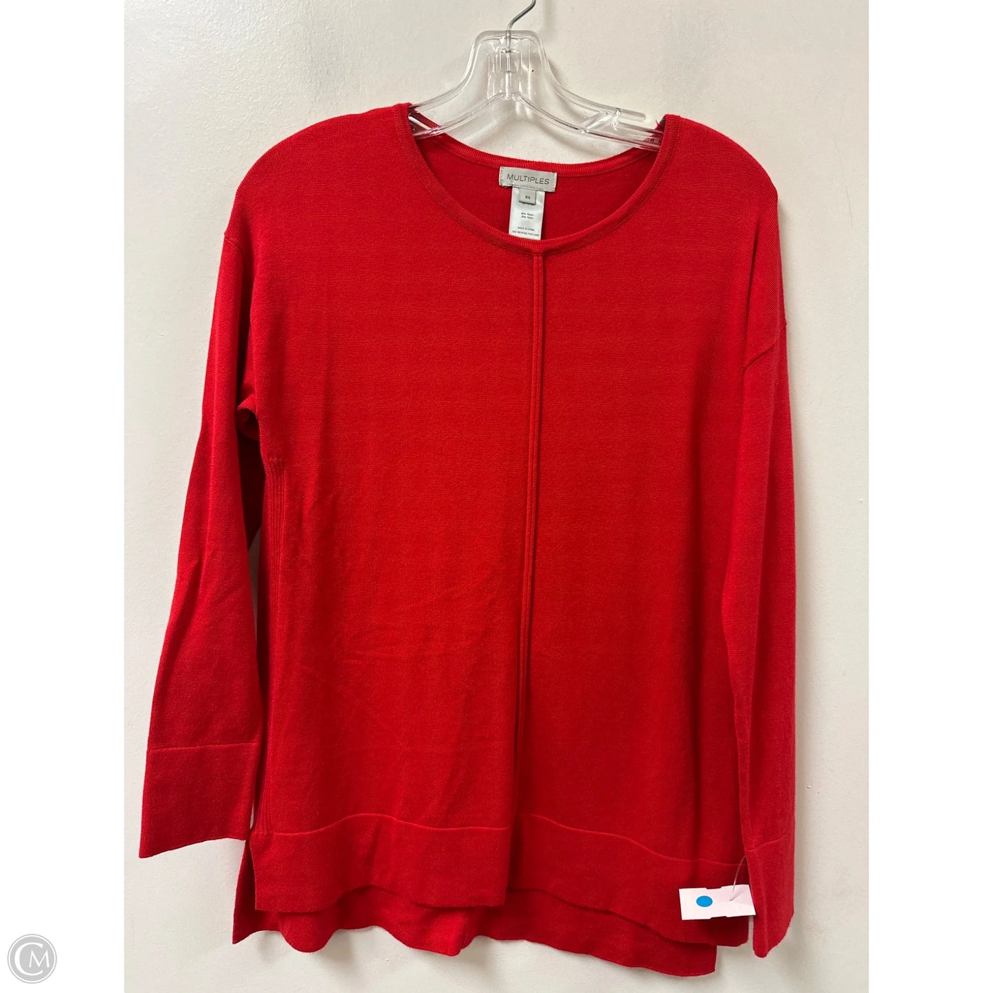 Top Long Sleeve By Multiples In Red, Size: Xs