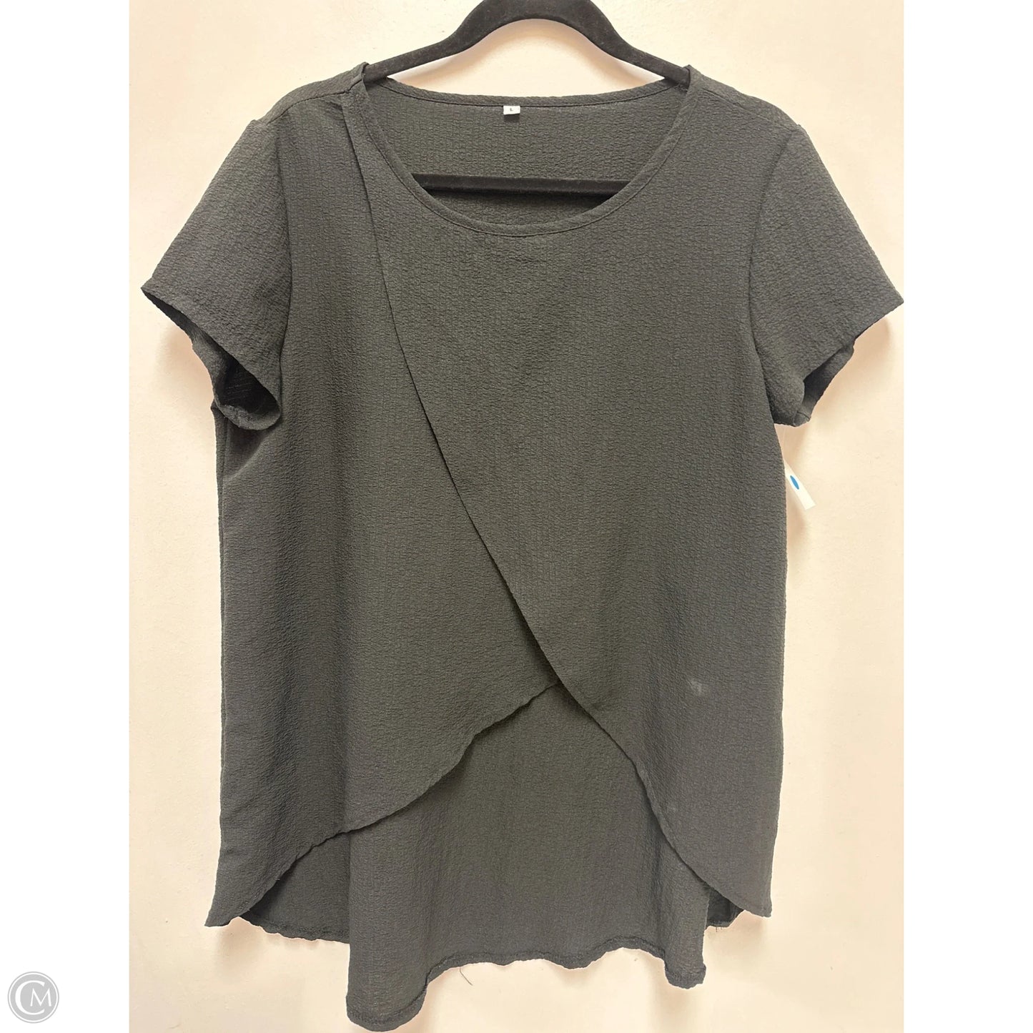 Top Short Sleeve By Clothes Mentor In Black, Size: L