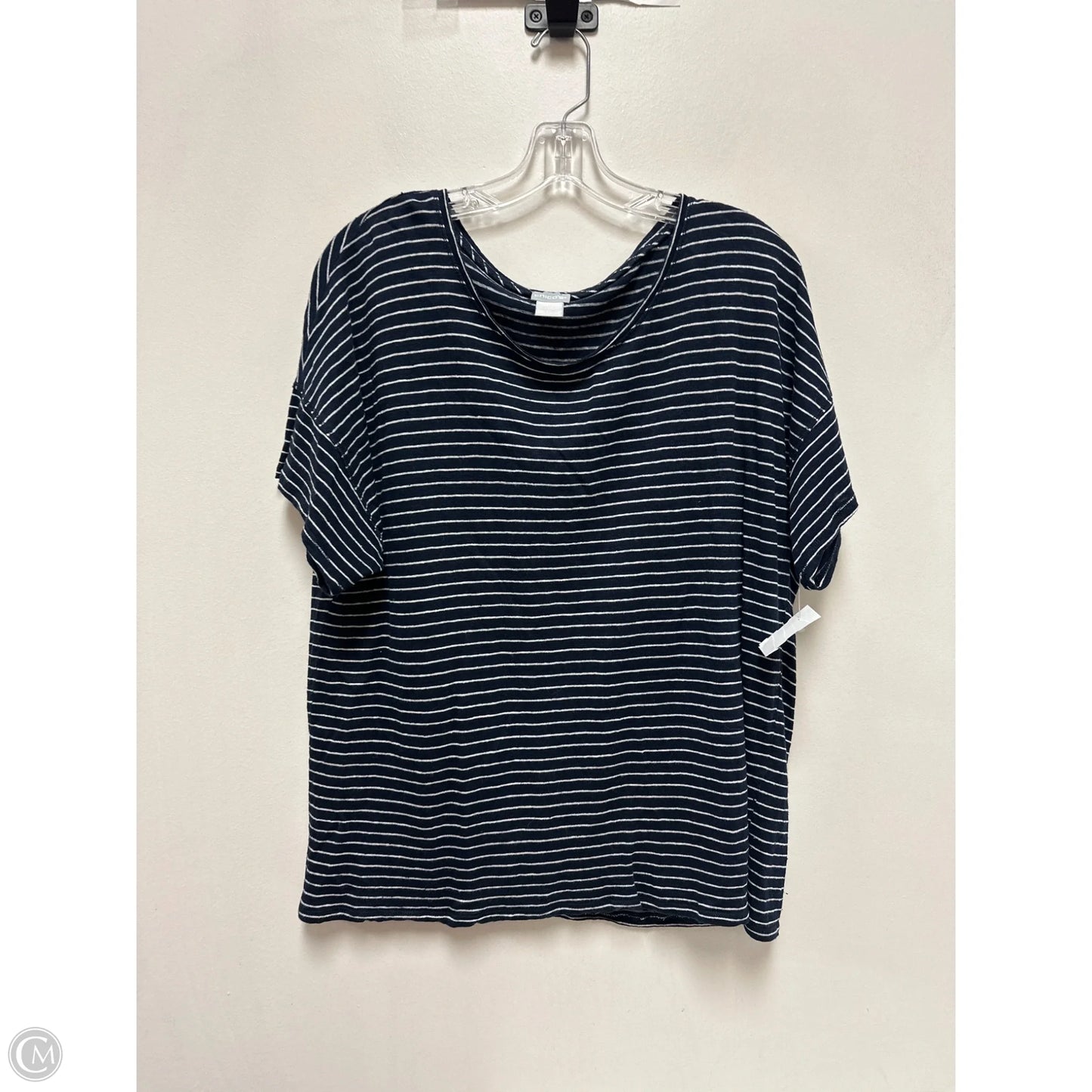 Top Short Sleeve Basic By Chicos In Navy, Size: Xl