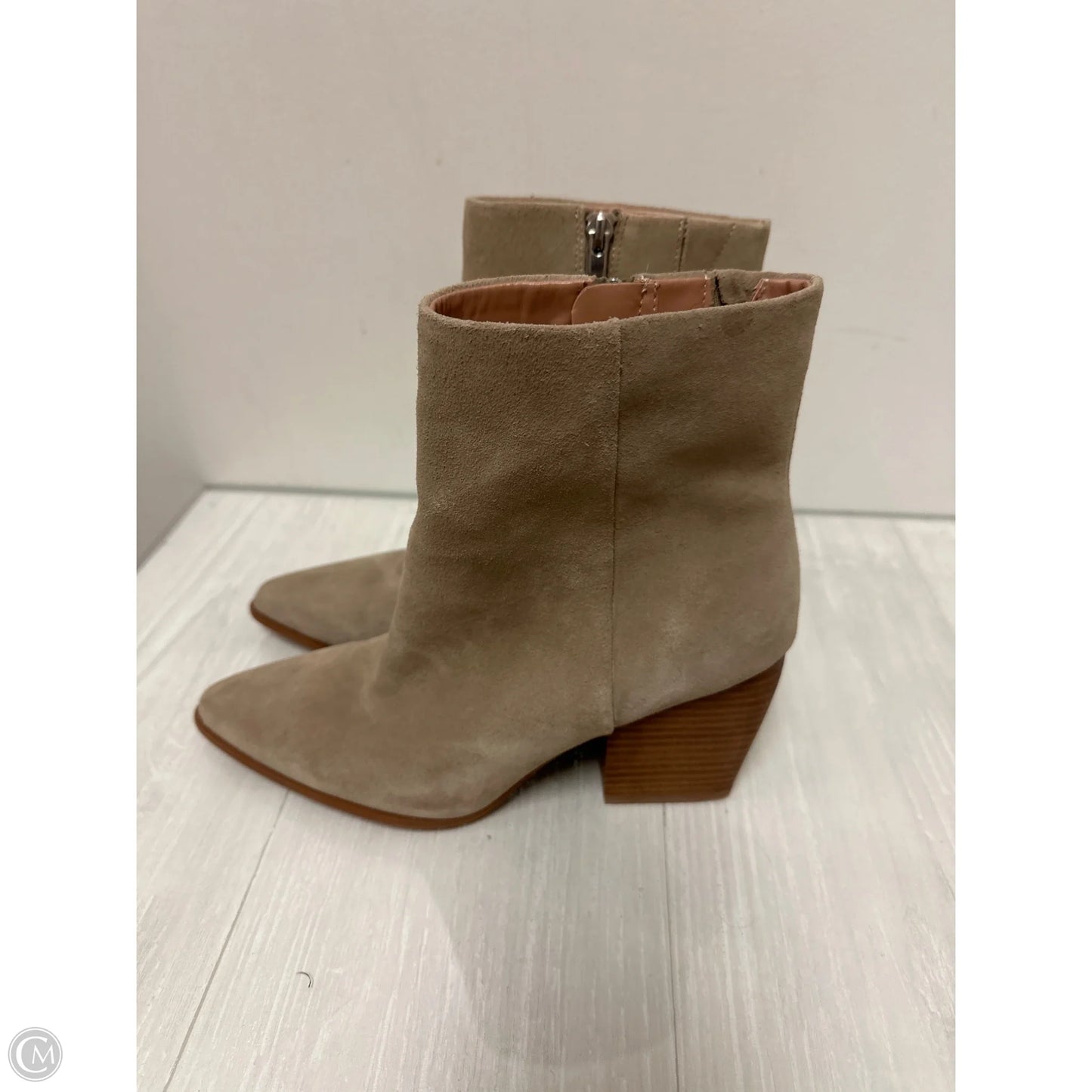 Boots Ankle Heels By Nordstrom In Taupe, Size: 9.5