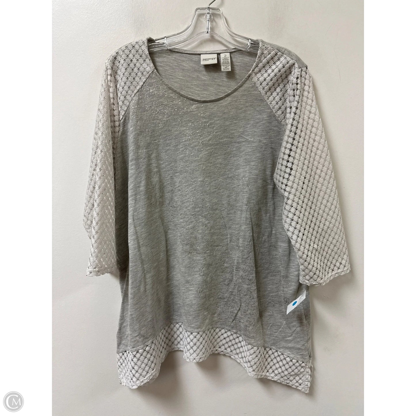 Top Long Sleeve By Chicos In Grey, Size: L