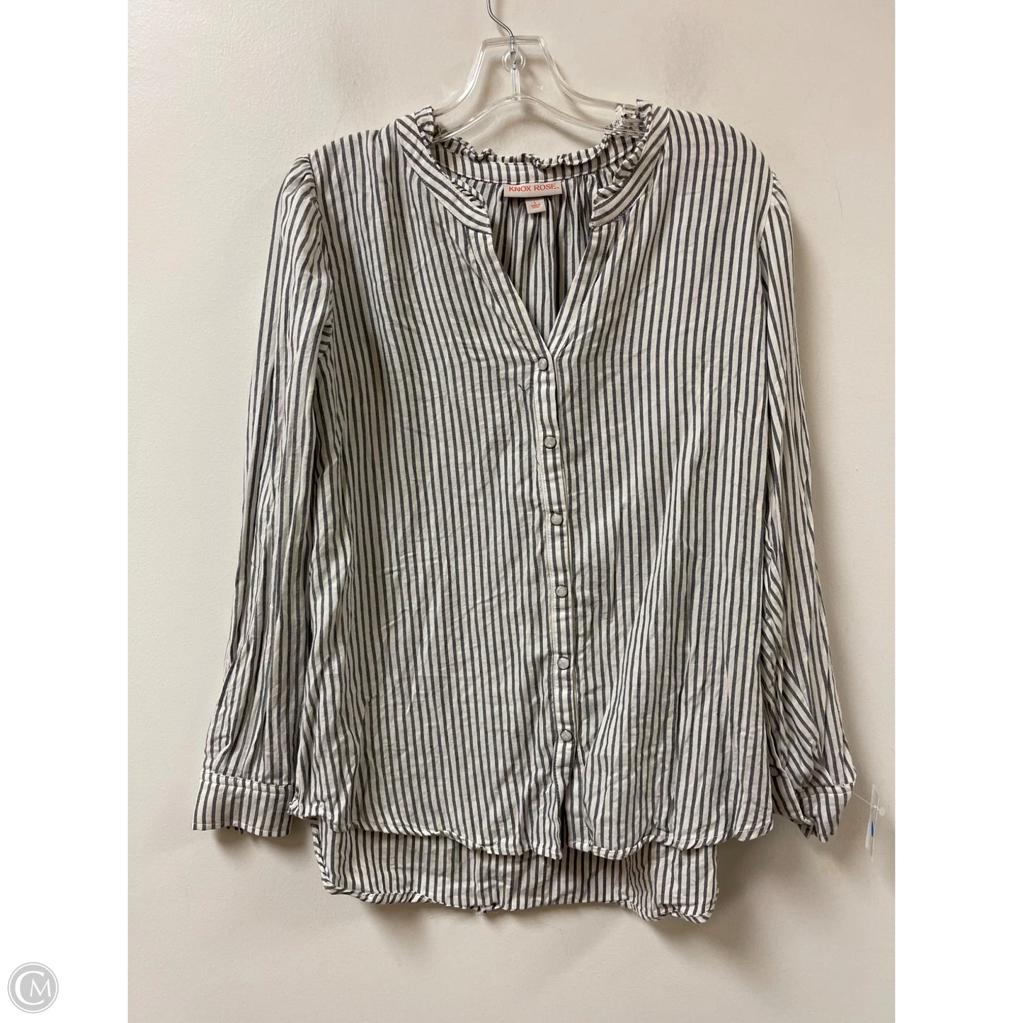 Top Long Sleeve By Knox Rose In Grey, Size: L