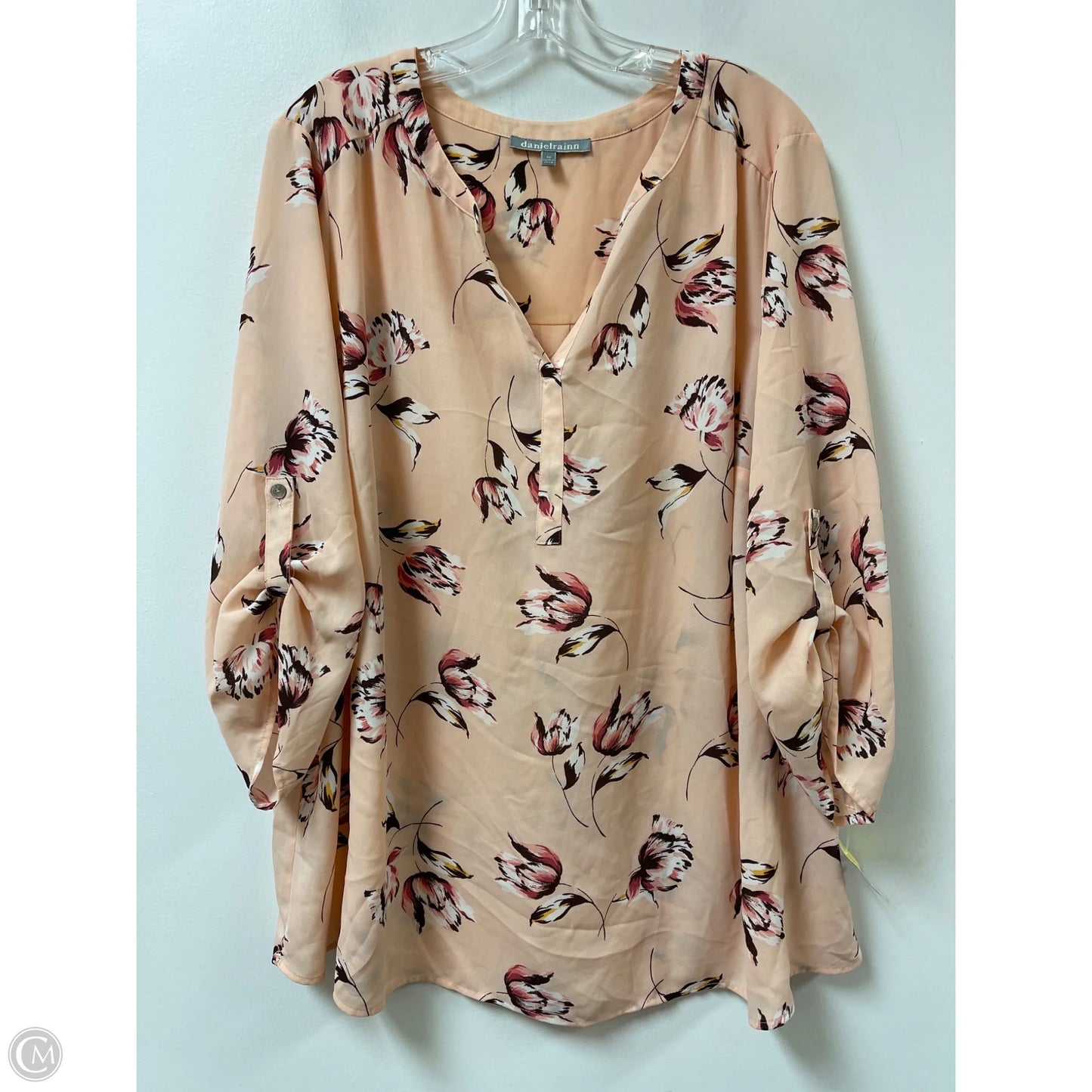 Top Long Sleeve By Daniel Rainn In Peach, Size: 3x