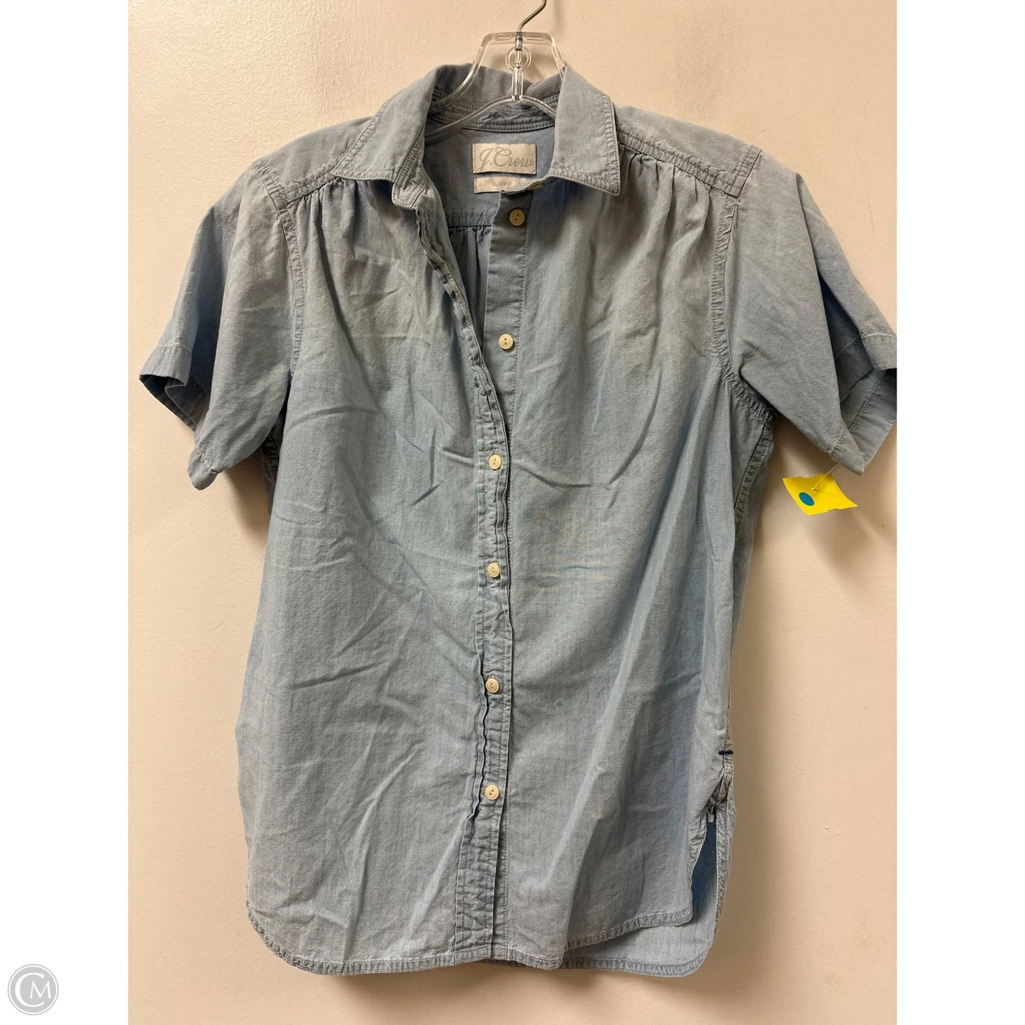 Top Short Sleeve By J. Crew In Blue Denim, Size: Xs