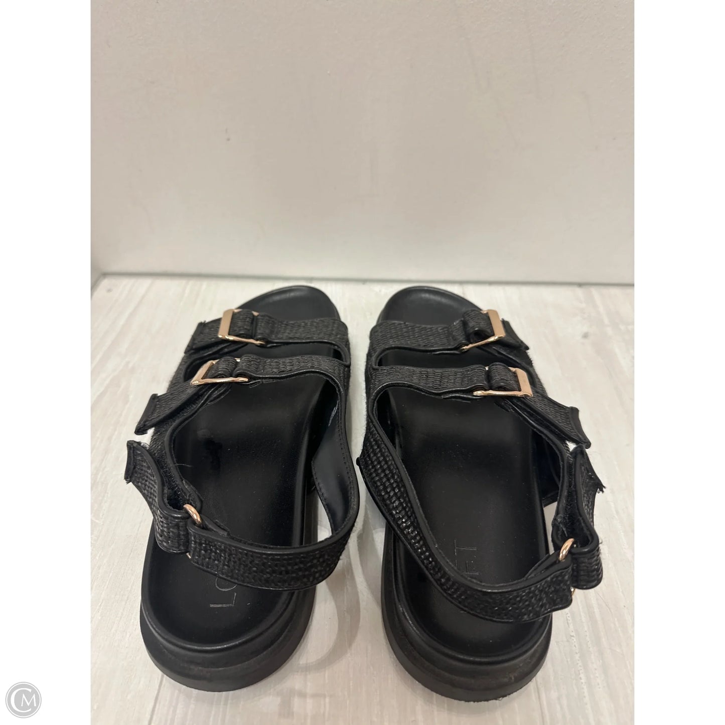 Sandals Flats By Loft In Black, Size: 8.5