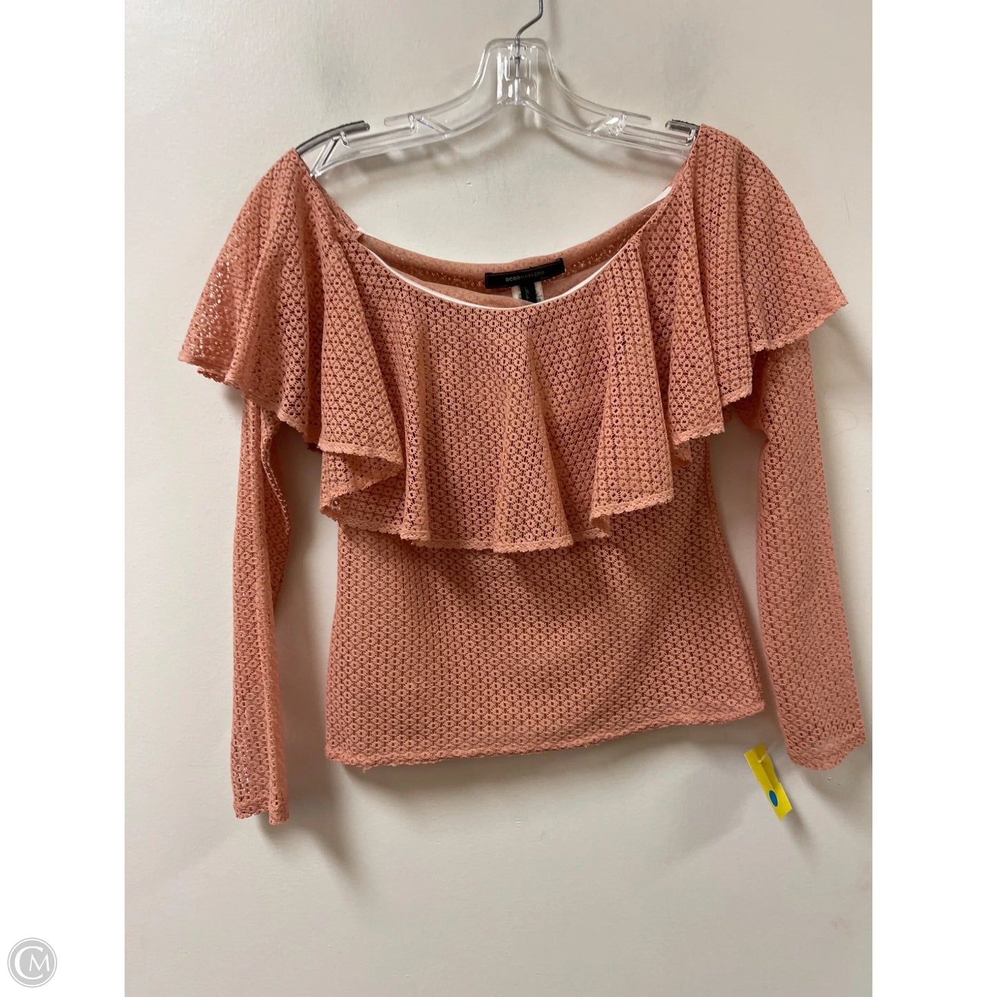 Top Long Sleeve By Bcbgmaxazria In Peach, Size: S