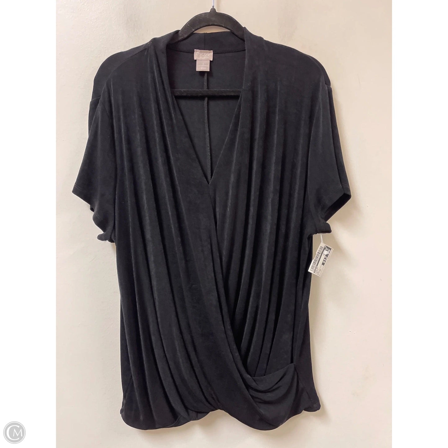 Top Short Sleeve By Chicos In Black, Size: 2x