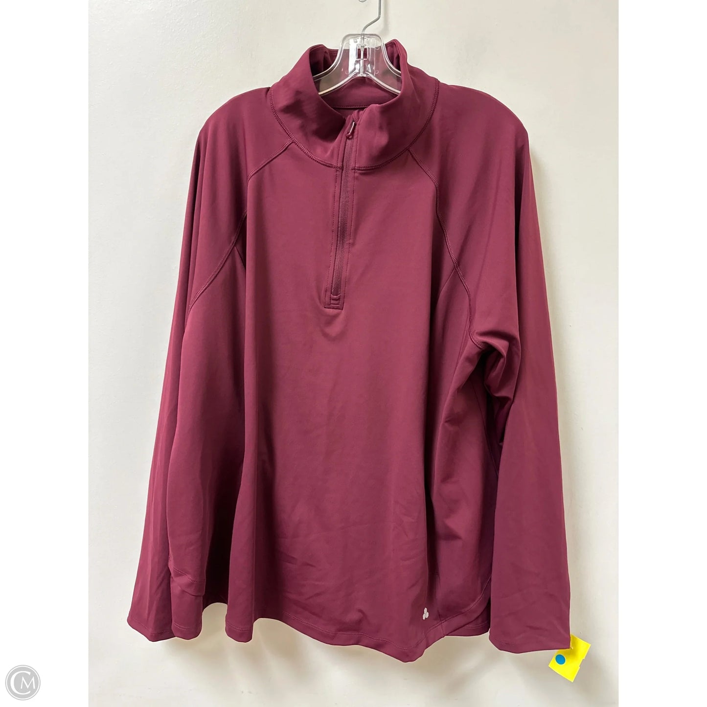 Athletic Top Long Sleeve Collar By Tek Gear In Red, Size: 3x