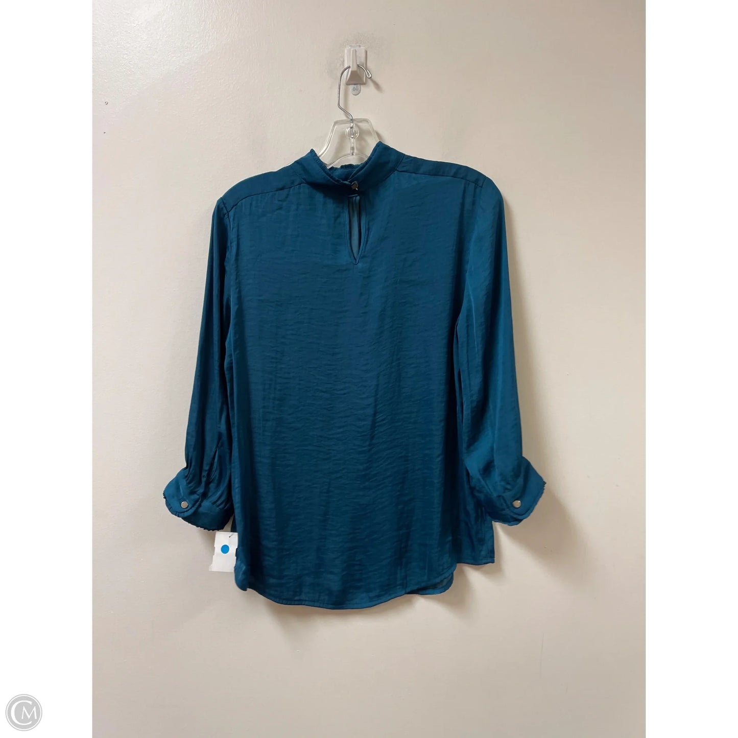Top Long Sleeve By Banana Republic In Teal, Size: S