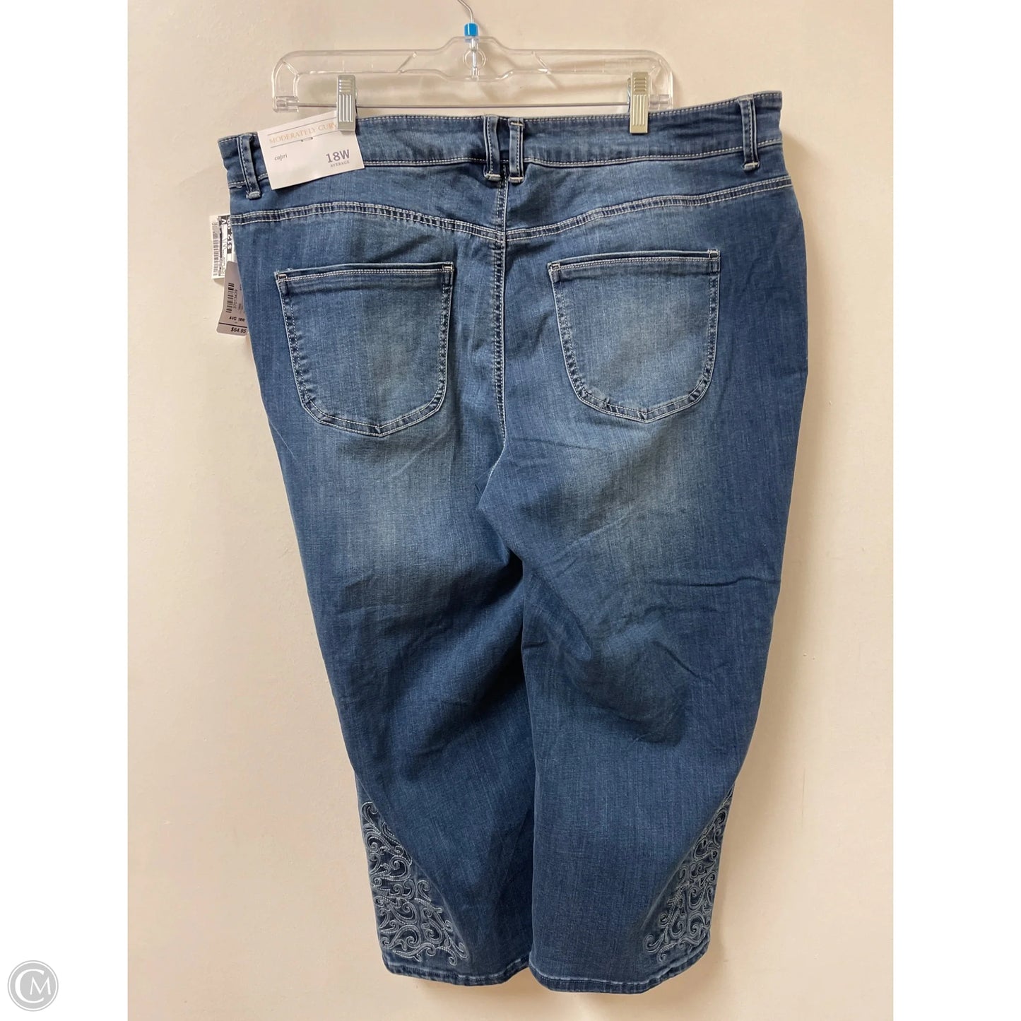 Jeans Cropped By Cj Banks In Blue Denim, Size: 18