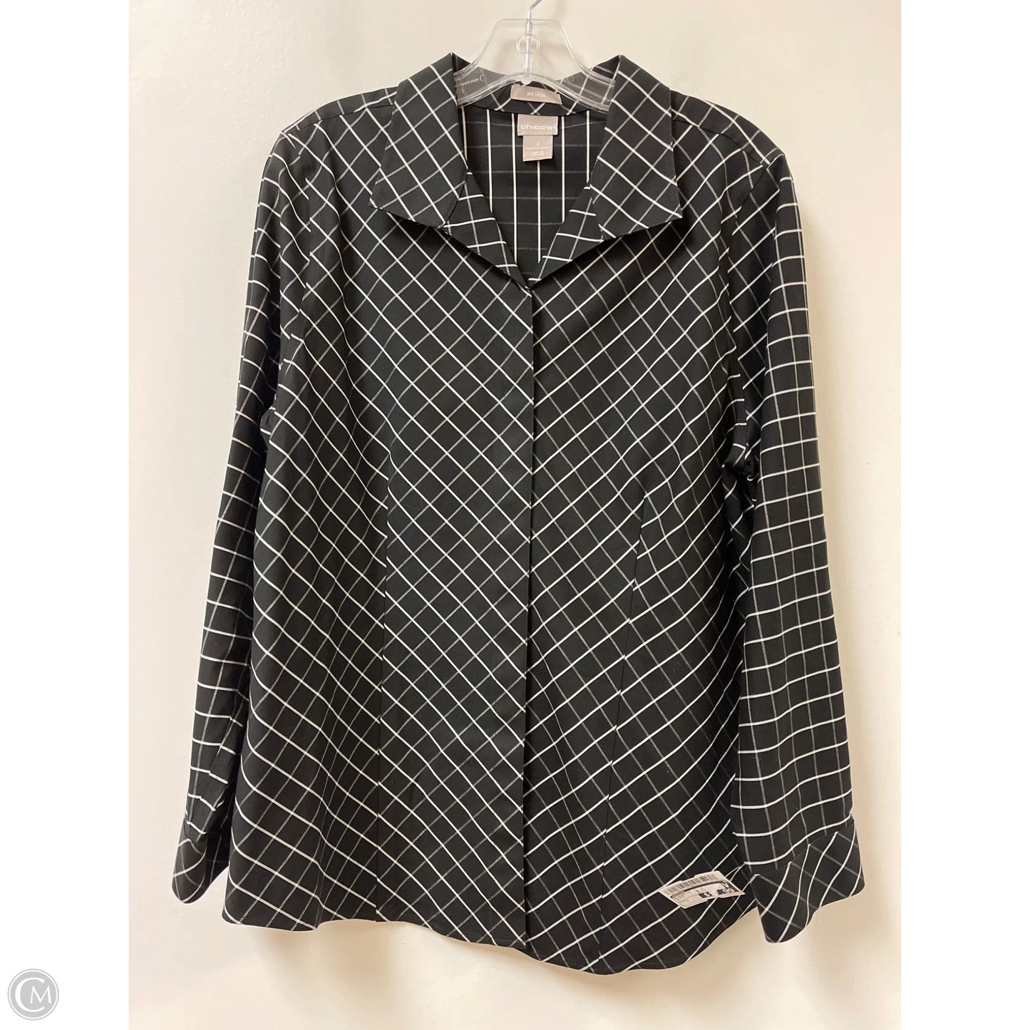 Blouse Long Sleeve By Chicos In Black, Size: L