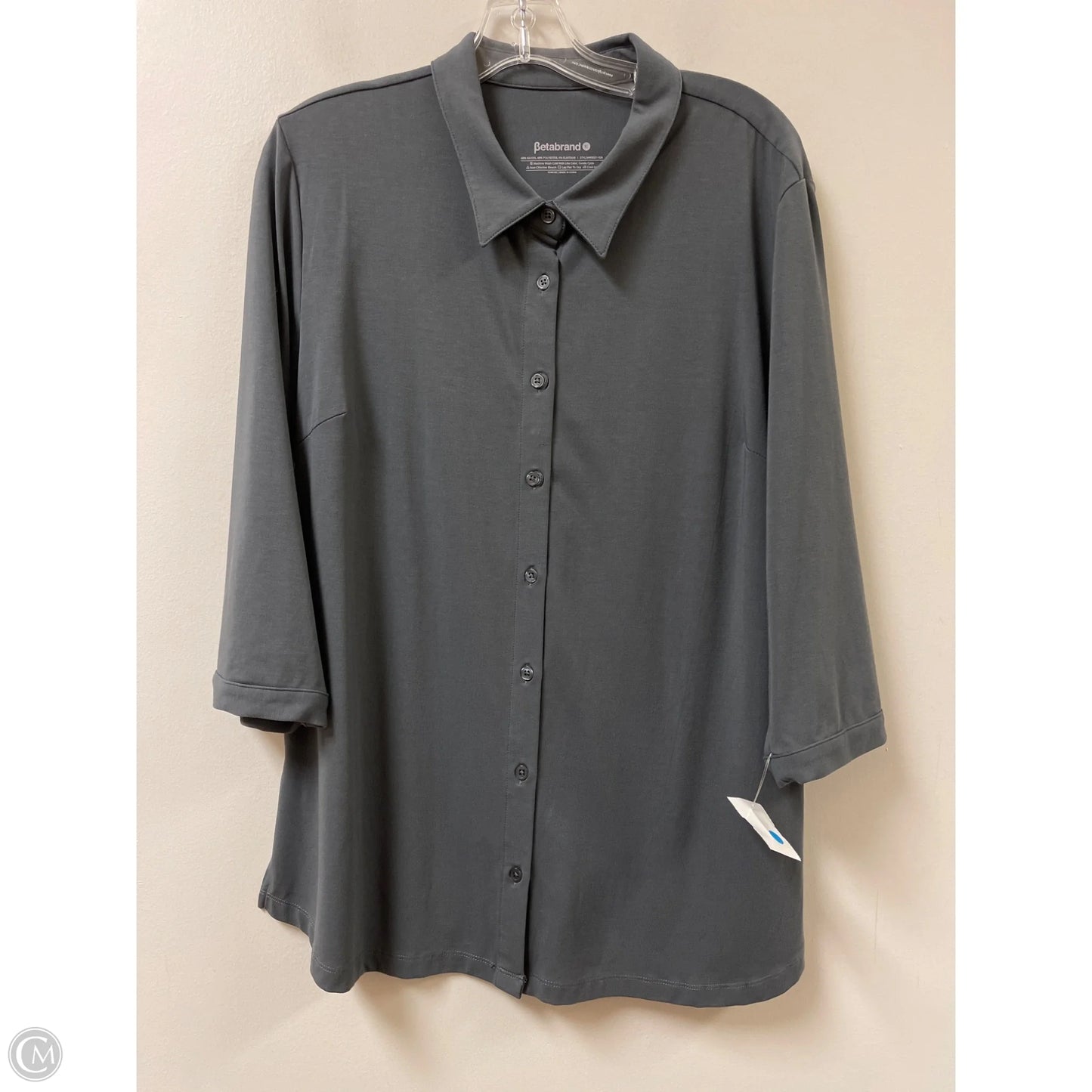 Top Long Sleeve By Betabrand In Grey, Size: Xl