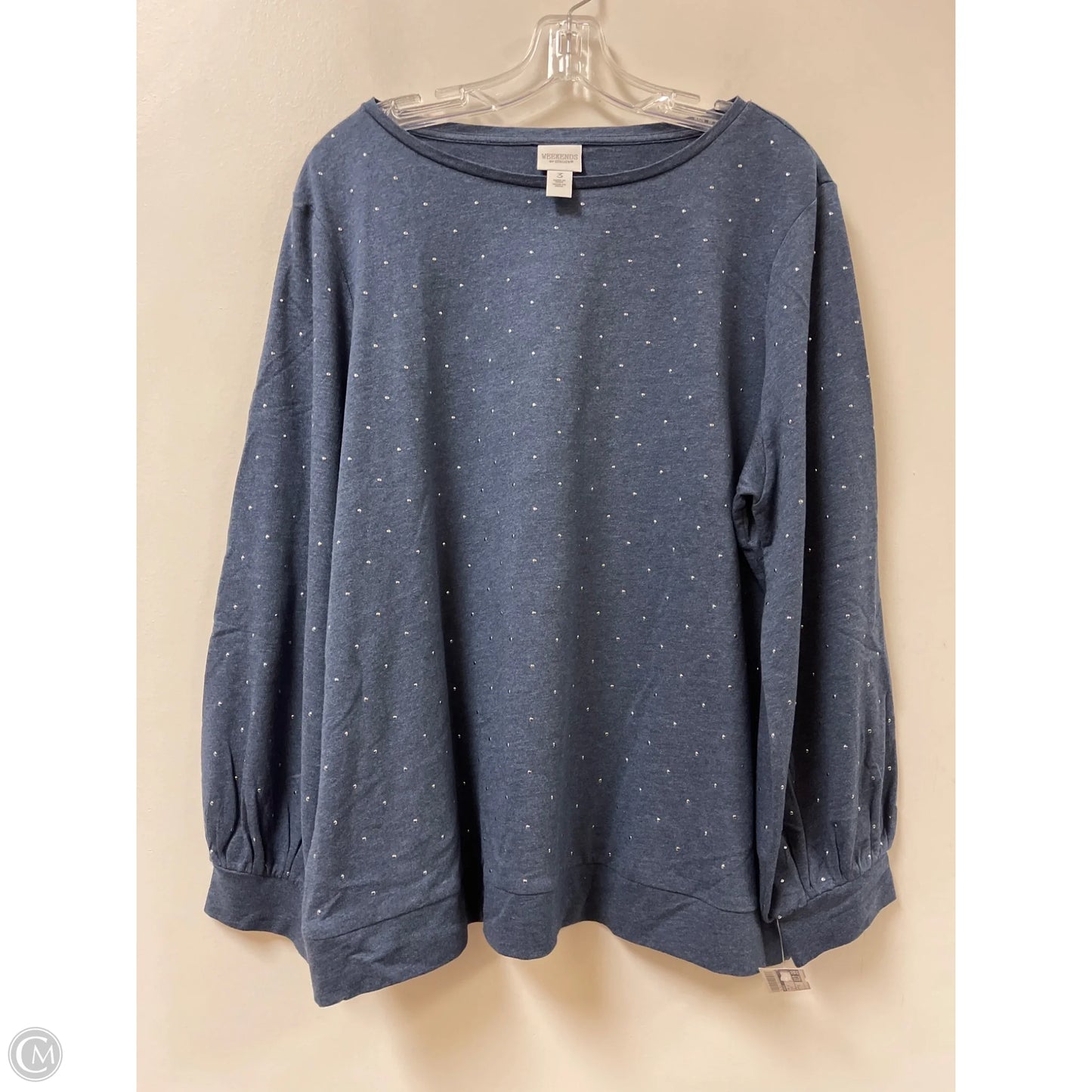 Top Long Sleeve By Chicos In Blue, Size: Xl