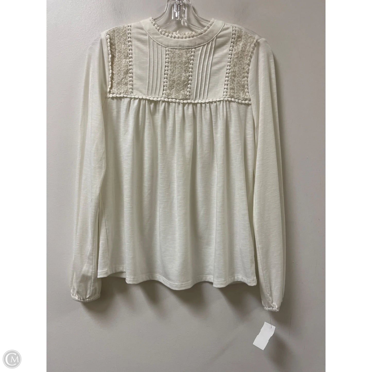 Top Long Sleeve By Anthropologie In Cream, Size: Xs