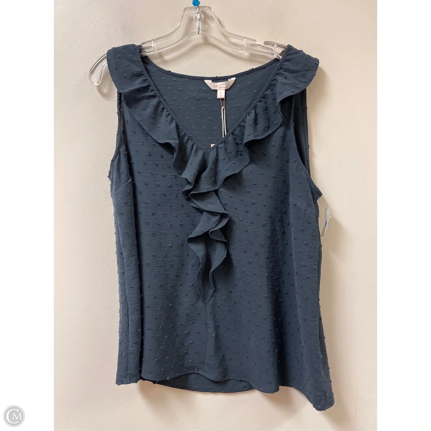 Top Sleeveless By Lc Lauren Conrad In Blue, Size: L