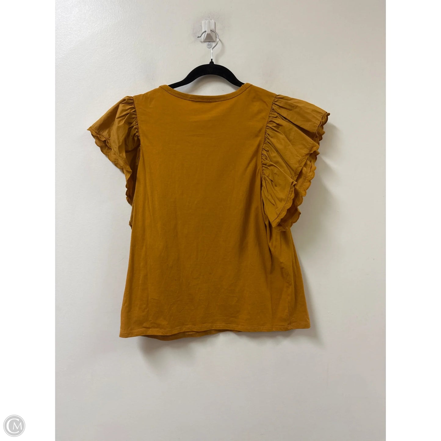 Top Short Sleeve By Express In Yellow, Size: M