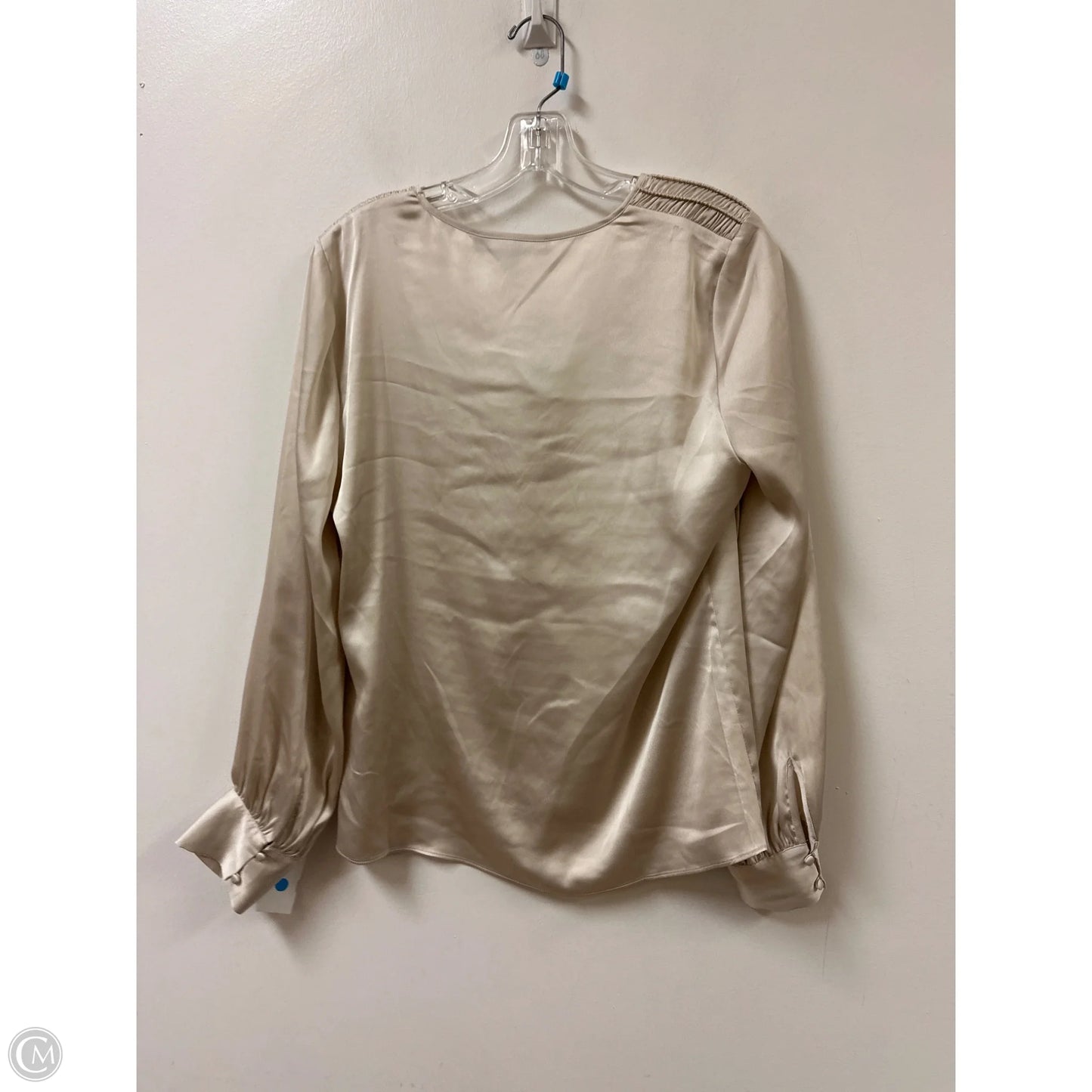 Blouse Long Sleeve By White House Black Market In Tan, Size: M