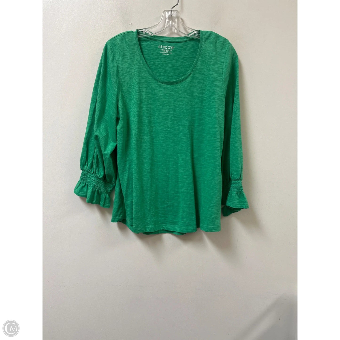 Top Long Sleeve By Chicos In Green, Size: L