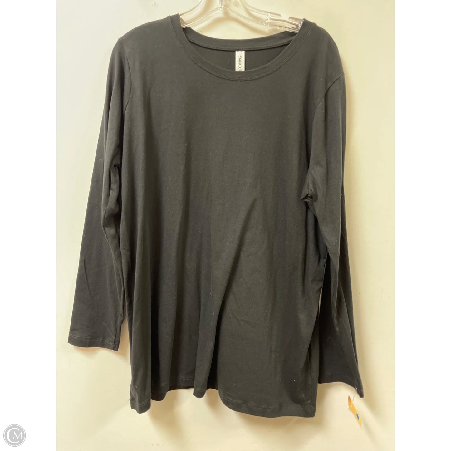Top Long Sleeve Basic By Zenana Outfitters In Black, Size: 2x