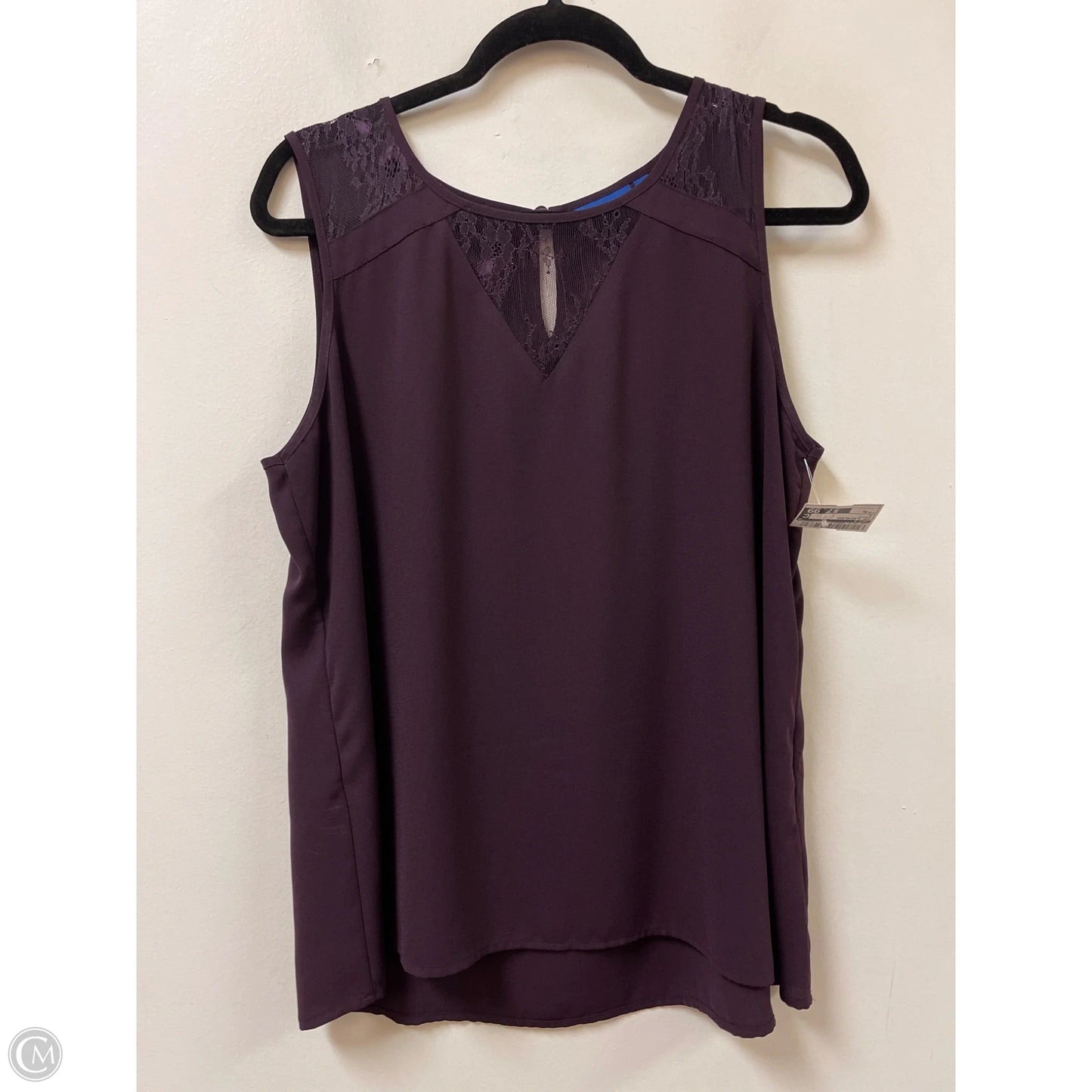 Top Sleeveless By Apt 9 In Purple, Size: Xl