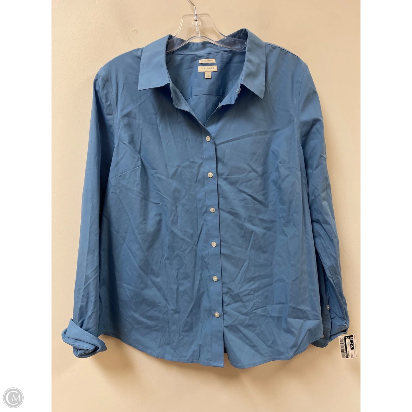 Blouse Long Sleeve By Talbots In Blue, Size: L