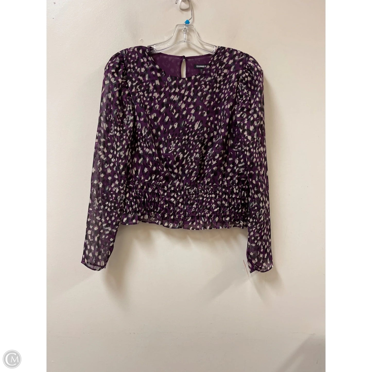 Top Long Sleeve By Express In Purple, Size: L