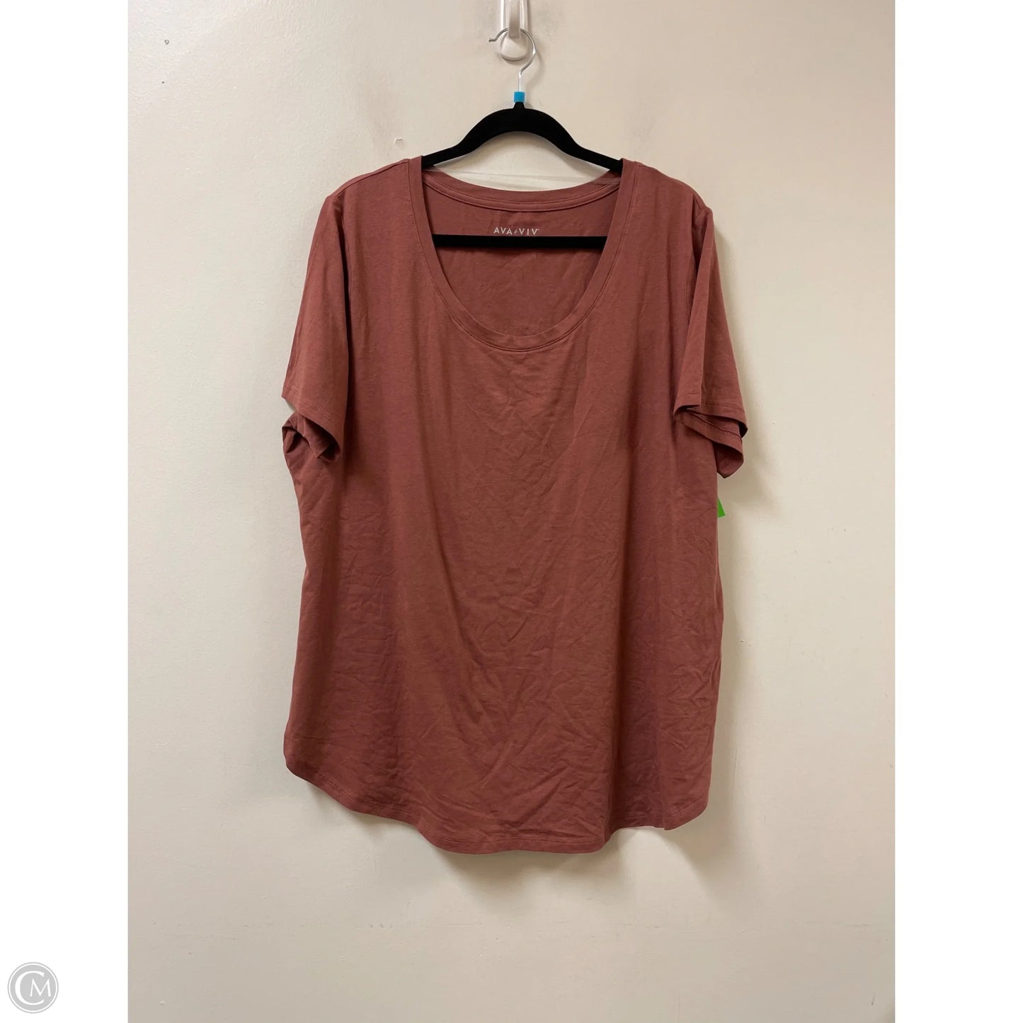 Top Short Sleeve By Ava & Viv In Orange, Size: 1x