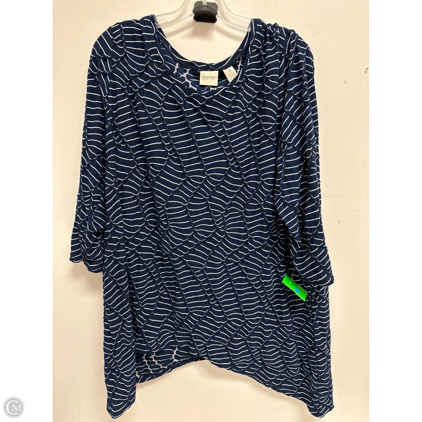 Top Long Sleeve By Chicos In Navy, Size: 2x